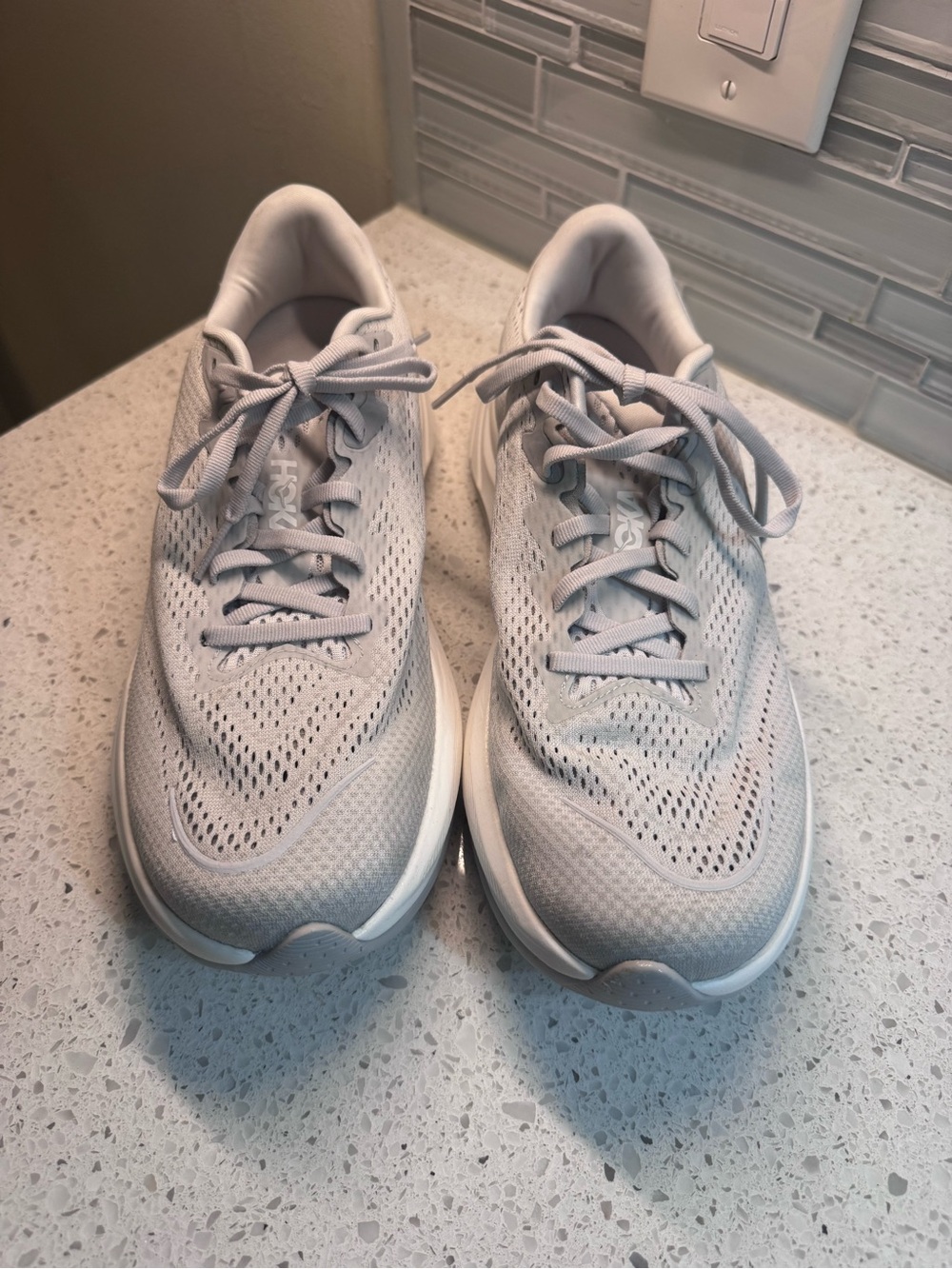 Hoka One One Women's Light Gray Breathable Running Shoes